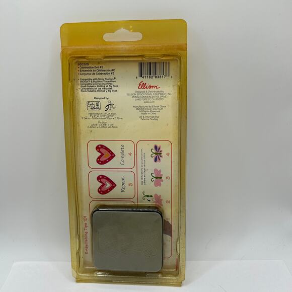 Sizzix Celebration Set #2 Sizzlits 4 Dies Cake Gifts Hat Wish - Picture 2 of 9